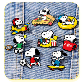 8 Cái / bộ Hoạt Hình Snoopy Chó Kim Loại Trang Trí Thổ Cẩm Hợp Kim Dễ Thương Pin Chống chói Khóa Huy Hiệu