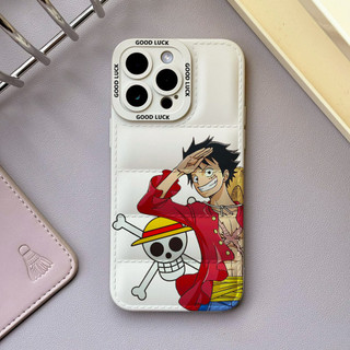 Ốp điện thoại nhân vật Anime Luffy cho iPhone 17 / 17Air / 16E / 15 Plus / 14 / 13 / 12 / 11 / Pro Max. Chống sốc rơi. Hộp đựng túi khí kiểu áo khoác silicon lỏng che phủ toàn diện