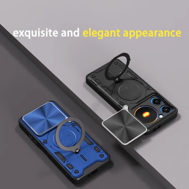 Dành Cho ZTE Nubia Âm Nhạc 4G Vỏ Giáp Trượt Camera Vòng Đứng Bảo Vệ Vỏ Điện Thoại Capa Cho Nubia Âm Nhạc 4G Funda