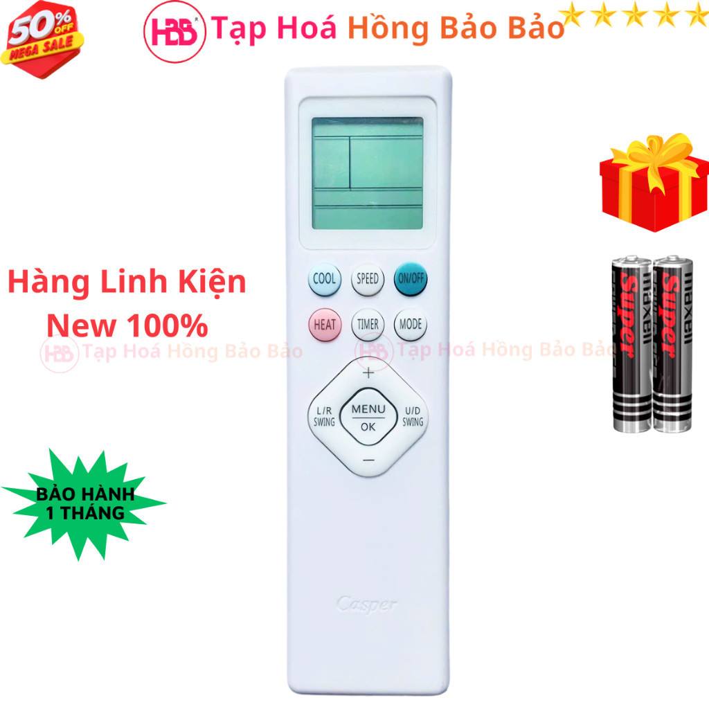 Điều khiển điều hòa CASPER Mã 01, remote máy lạnh CASPER GC-18IS33