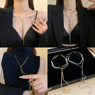 Vòng cổ xương rắn mạ vàng 14k thích hợp mọi kích cỡ, trang sức thời trang mùa đông