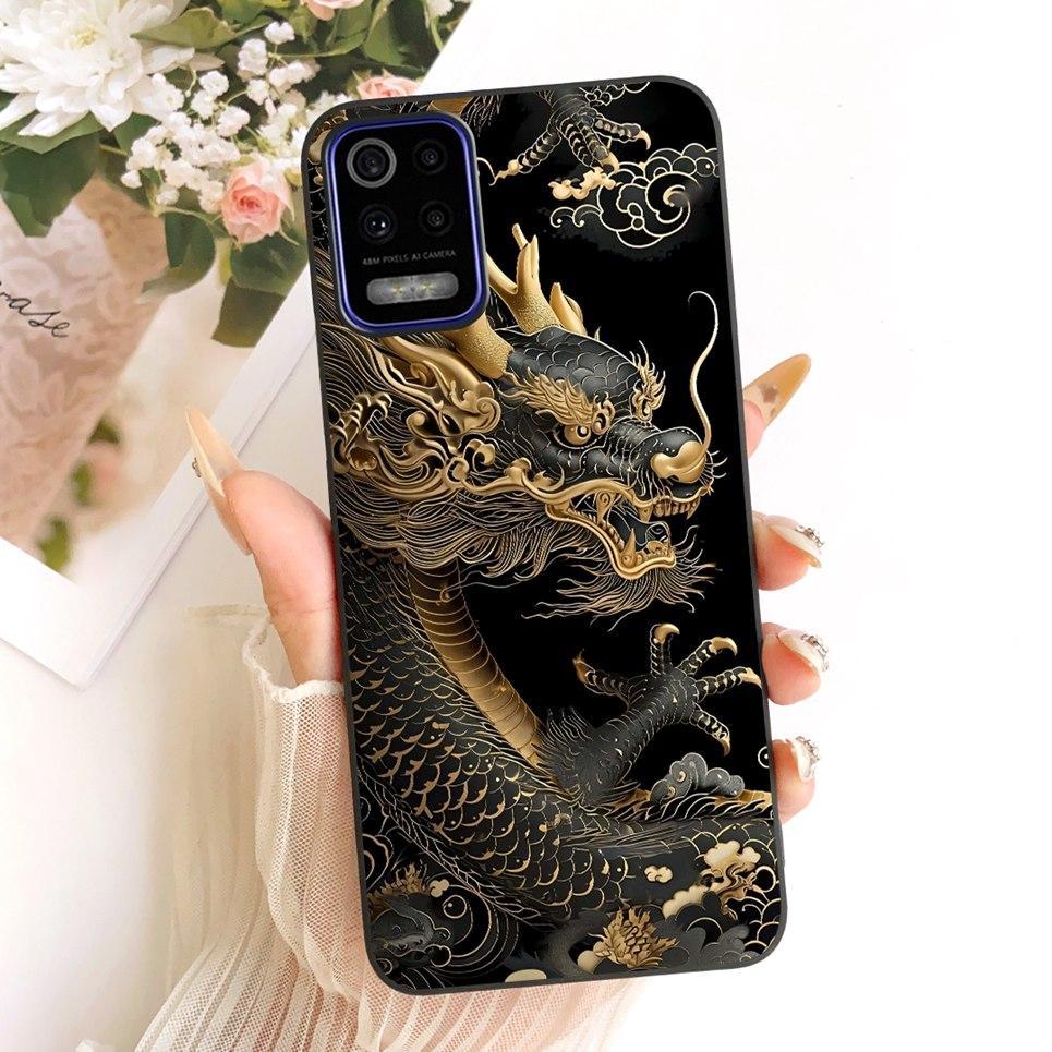 Dành Cho LG K52 Q52 / LG K61 Q61 2020 Ốp Điện Thoại Hoạt Hình Mèo Thời Trang Sang Trọng Hoa Bướm Vỏ Silicon Mềm Màu Đen