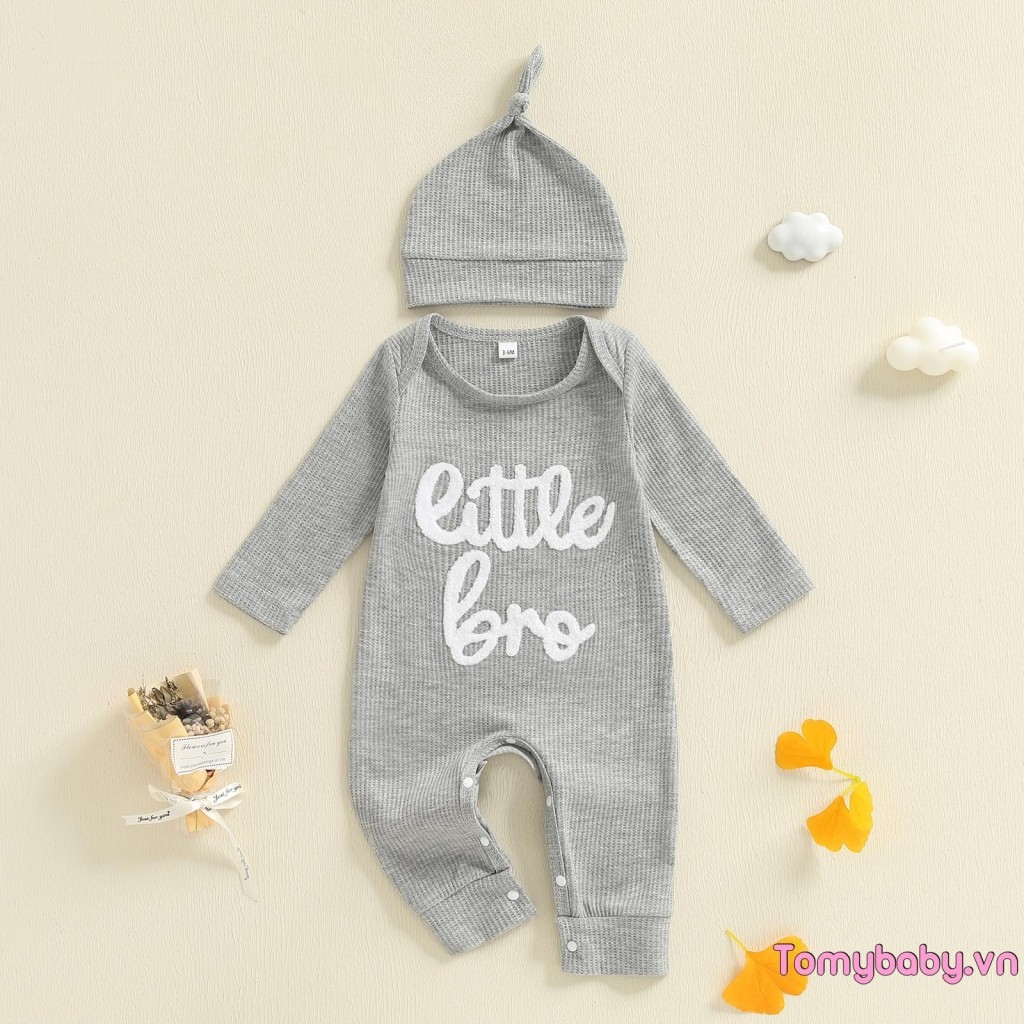 Bộ áo liền quần có vách ngăn mùa thu cho bé trai Bộ áo liền quần cổ tròn dài tay có mũ