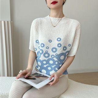 Miyake Áo Thun Ngắn Tay Xếp Ly Cho Nữ, Phù Hợp Mùa Hè, Thiết Kế Đơn Giản Thời Trang