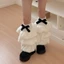 Treeling Ấm Lông Thú Giả Chân Gaiters Mùa Đông Nhiệt Lông Tầng Ruffle Chân Ấm Có