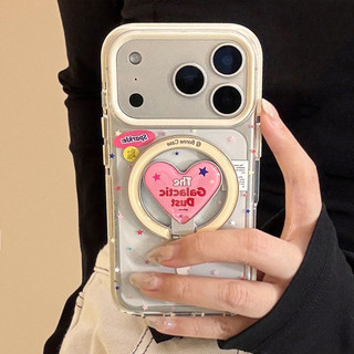 Ốp Lưng Cho iPhone 17ProMax 17Po 17 16ProMax 16Pro 16 15ProMax 15Pro 15 14ProMax 14Pro 14 13ProMax 13Pro 13 Apple iPhone Case Trong Suốt Mềm Giá Đỡ Bàn Màu Hồng Tình Yêu Nhiệt Y2K Cô Gái