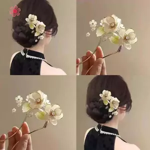 Kẹp tóc mộc lan vintage hợp kim - Thanh lịch và thời trang mới