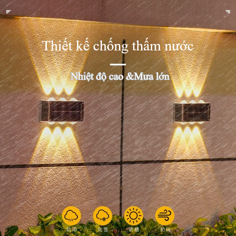 Đèn Hắt Tường Ngoài Trời Chống Nước, 4 Đầu Chiếu Sáng Cầu Thang Ban Công, Đèn Gắn Tường Trang Trí