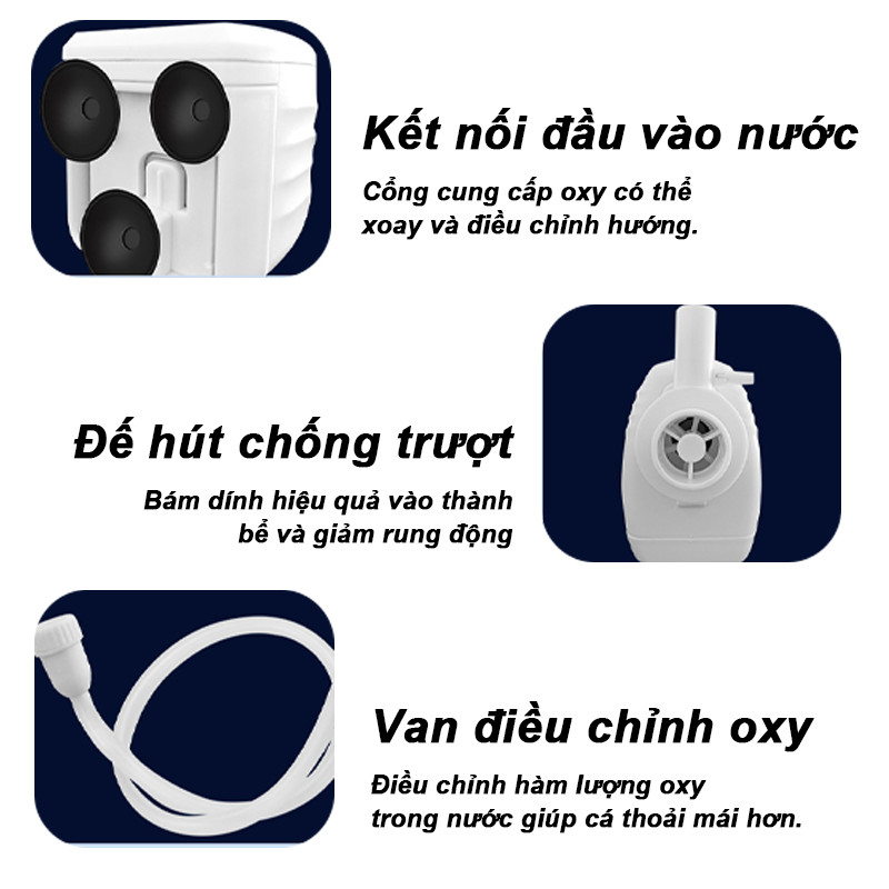 Máy Lọc Nước Bể Cá 3in1, Hút Đáy Mạnh, Lọc Cặn Làm Trong Nước, Bơm Chìm Im Lặng Cho Bể Cá Cảnh Thủy Sinh