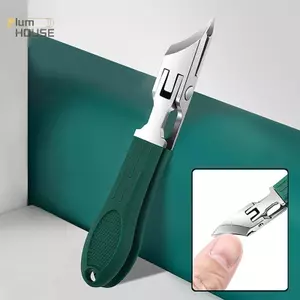 PlumHOUSE Móng Tay Slant Miệng Chống Bắn Mũi Nhọn Cắt Móng Tay Lớn Đa Giác Sắc Móng Tay Kéo Cho Móng Tay Rãnh VN