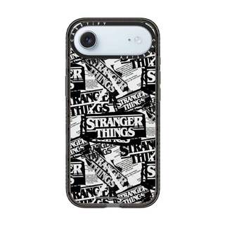 CASECASE X Stranger Things Logo Colle Case Black Edge Clear Hard Từ Hút Tác Động Dành Cho Apple IPhone 12 13 14 15 16 17 Pro Max Air Plus Có Hộp