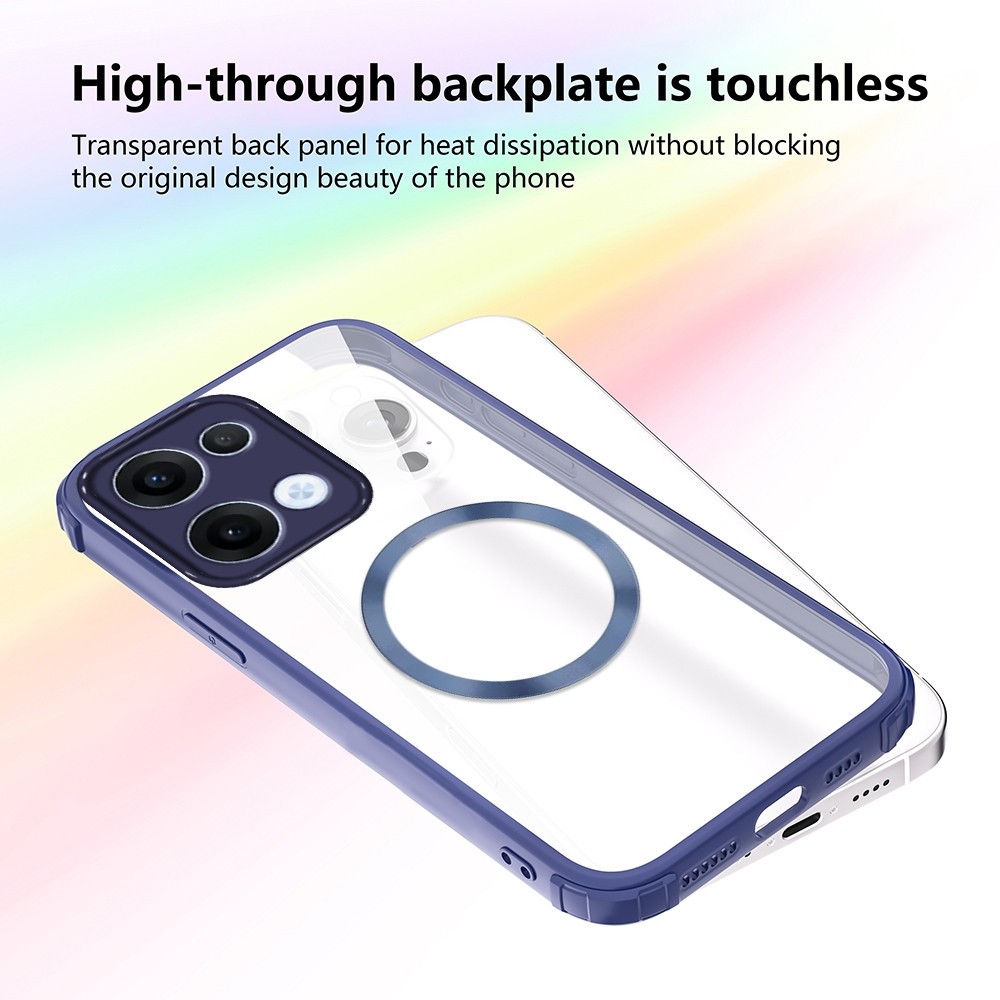 Ốp Lưng Acrylic Cho OPPO A6 A5 Pro A5X A5i 2025 Vỏ Điện Thoại Hút Từ Tính Túi Khí Bốn Góc Ốp Lưng Trong Suốt