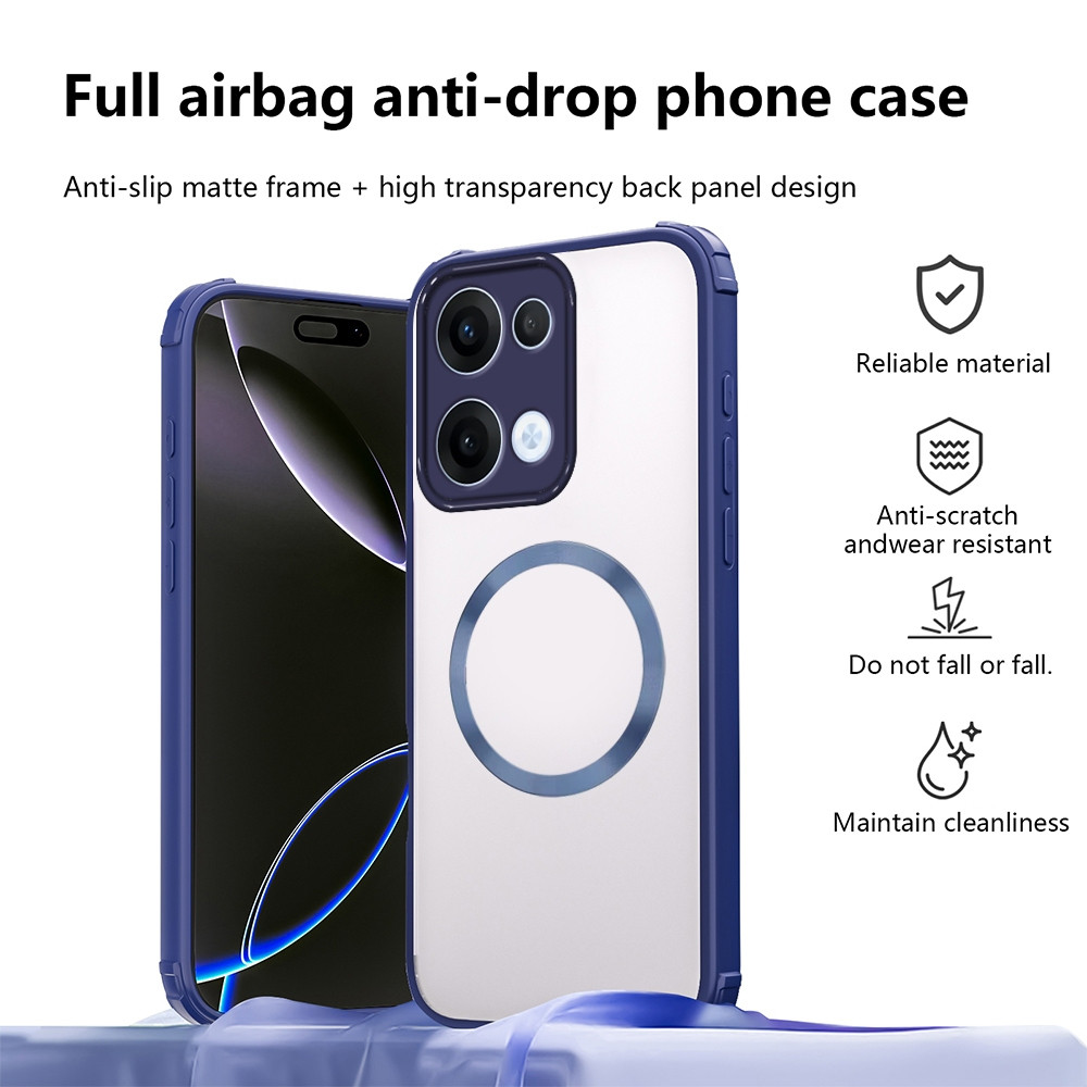 Ốp Lưng Acrylic Cho OPPO A6 A5 Pro A5X A5i 2025 Vỏ Điện Thoại Hút Từ Tính Túi Khí Bốn Góc Ốp Lưng Trong Suốt