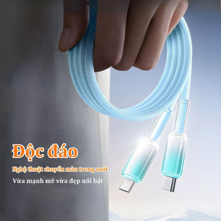 Cáp sạc nhanh 120W dây pha lê Type-C – Tương thích iPhone 17 16 15 14 13 12 11 Pro Max Samsung Xiaomi OPPO VIVO Huawei
