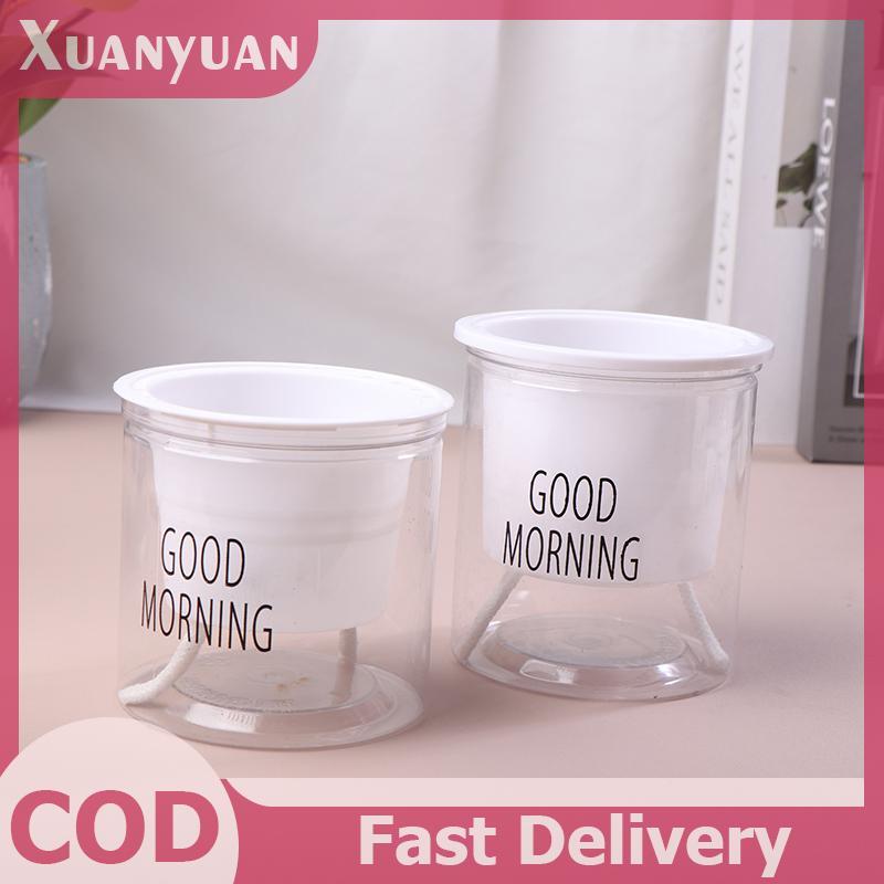 XUAN Lười Thủy Canh Chậu Hoa Tự Động Hút Nước Trong Suốt Hai Lớp Nhựa Tự Tưới Cây Văn Phòng VN
