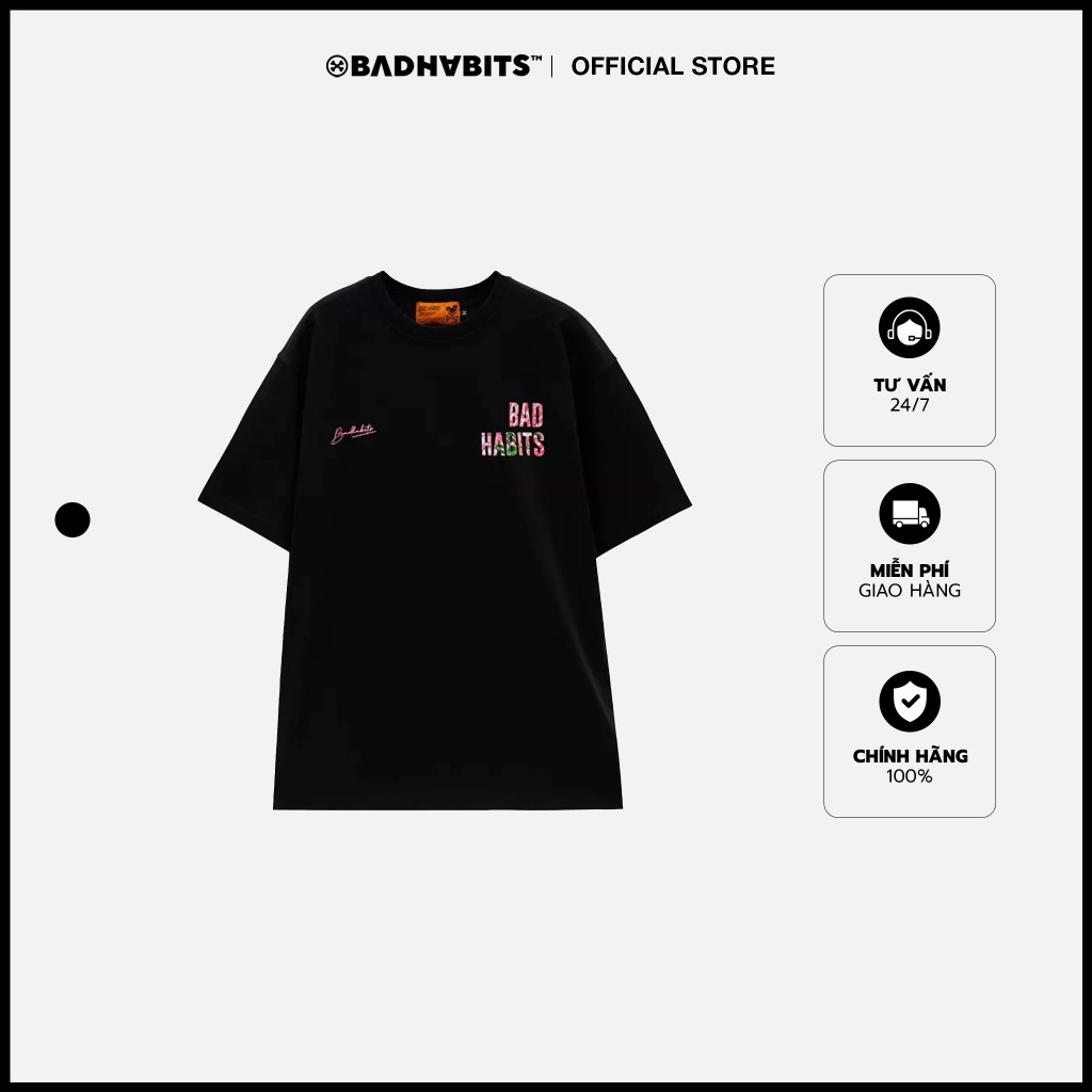 Áo Thun Unisex Bad Habits Sick Fame Đen 100 Cotton - Local Brand Chính Hãng
