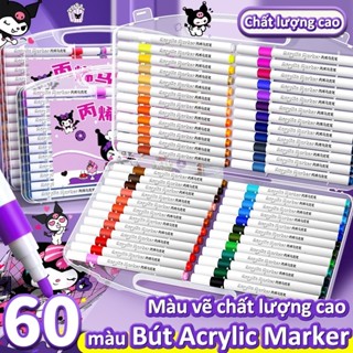 Bộ Bút Màu Acrylic Marker Không Lem - 80 Cao Cấp Màu Sắc Tươi Sáng, Sơn Chống Nước Bộ Cọ Vẽ Trên Mọi Chất Liệu Bề Mặt