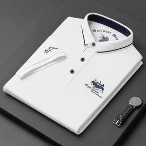 Áo Thun Ngắn Tay Nam Mới, Thêu Logo Polo, Phù Hợp Mùa Hè