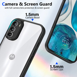 Dành Cho Motorola Moto G52 / G82 5G Ốp điện thoại Cứng Trong Suốt Mặt Sau Aryclic Khung Silicon Mềm Chống Rơi Chống Sốc Mỏng Bao