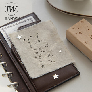 JIANWU Ngôi Sao May Mắn Đến Series Vintage Starlight Phong Cảnh Chất Liệu Cắt Dán Tem Gỗ Sáng Tạo DIY Tạp Chí Văn Phòng Phẩm