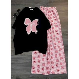 SÉT BỘ ĐỒ NỮ QUẦN HEO HỒNG + PHỐI ÁO PHÔNG TAY NGẮN MÙA HÈ --thuba94