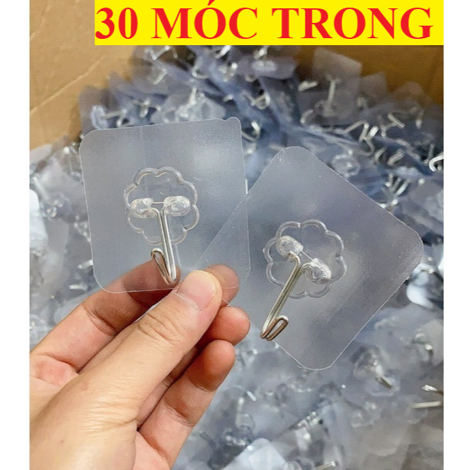 Combo 30 Móc Dán Tường Siêu Dính Chịu Lực Treo Đồ Đa Năng