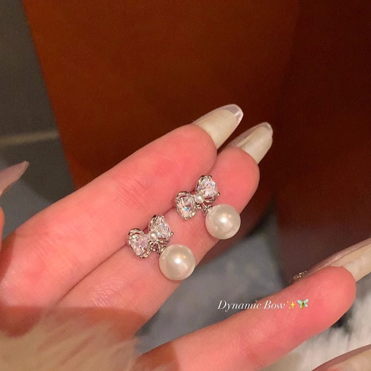 Bông Tai Nữ Hình Nơ Nhỏ Nhắn Đáng Yêu Ngọt Ngào Thiết Kế Độc Đáo Khí Chất Phụ Kiện