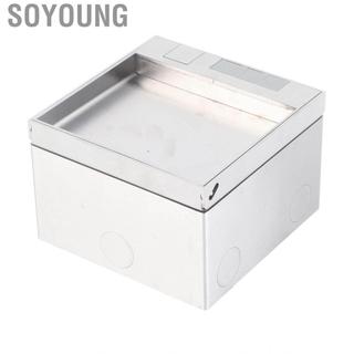Soyoung Hộp ổ cắm trên sàn 2 X 3 ổ cắm ngạnh 16A 4000W Flip Cover Ổ cắm phẳng lõm cho văn phòng, trường học khách sạn