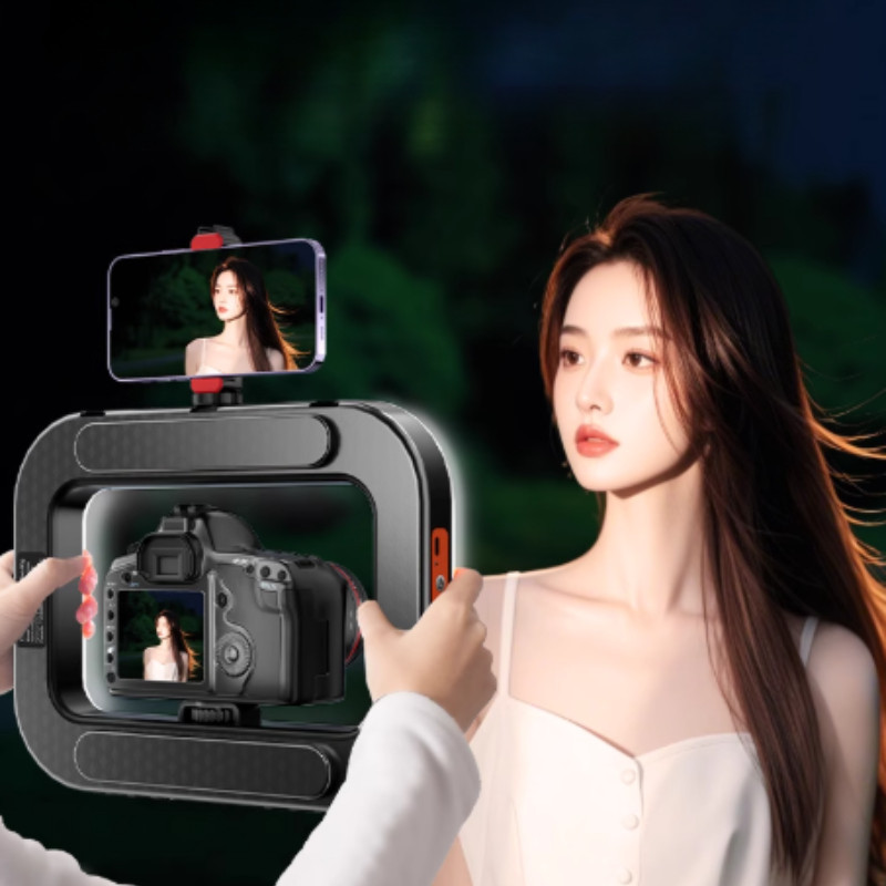 Đèn Livestream YM200, 3 Chế Độ Ánh Sáng, Di Động Tích Hợp Giá Đỡ Điện Thoại Hỗ Trợ Quay Video, Chụp Ảnh