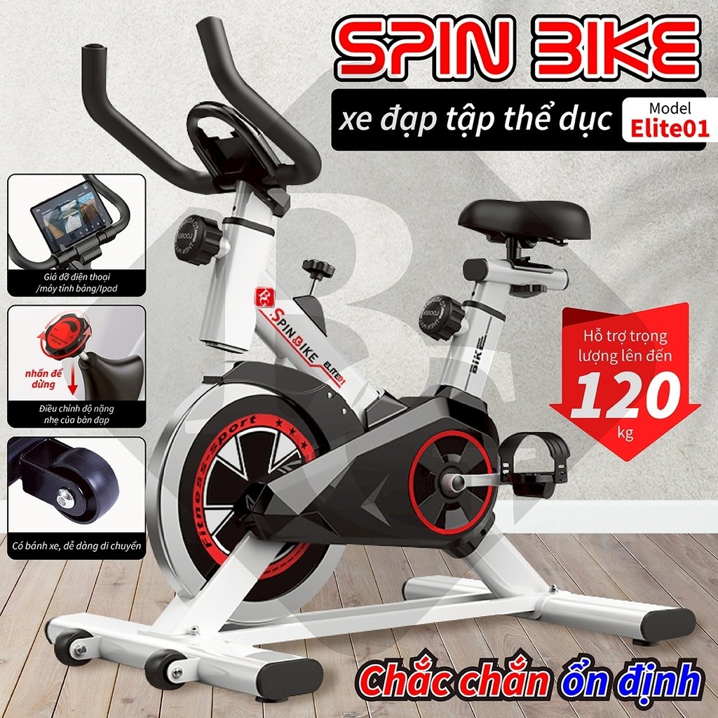 CT (ALL ELITE) BG-(Đọc Kỹ Nội Dung)Xe đạp tập thể dục tại nhà Elite cao cấp cảm biến nhịp tim hàng