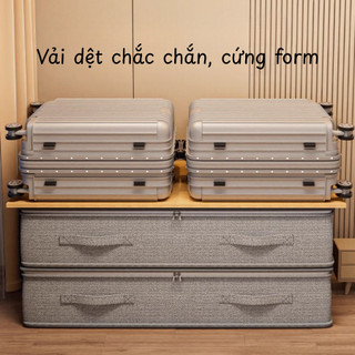 Hộp Đựng Quần Áo Chăn Mền Gấp Gọn Cỡ Lớn, Hộp Vải Đựng Đồ Có Nắp Đậy Chống Bụi, Ngăn Chia Tiện Lợi