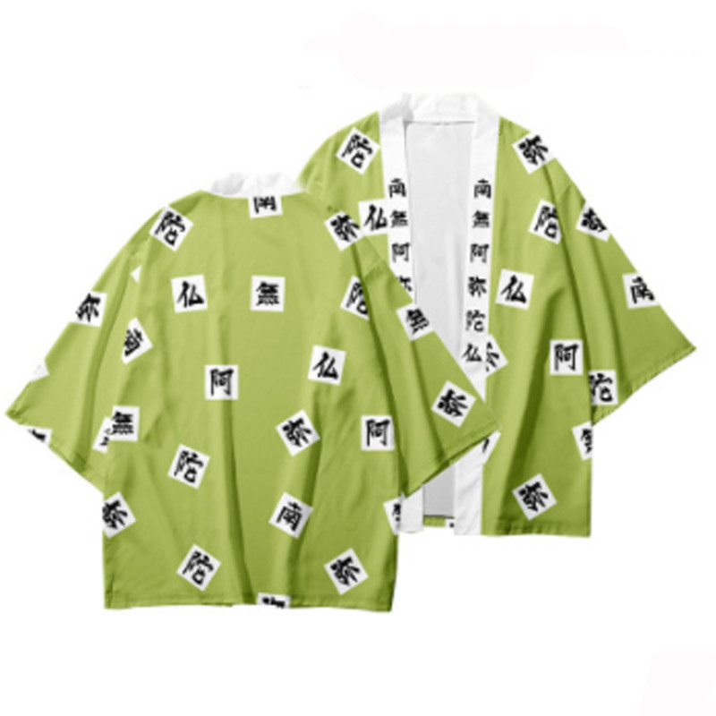 YB1 Demon Slayer Cosplay Trẻ Em kimono Haori Tanjirou Nezuko Áo Khoác Tay Ngắn Áo Khoác Trang Phục Hóa Trang Halloween Đảng Hiển Thị U