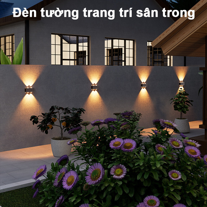 Đèn Hắt Tường Ngoài Trời Chống Nước, 4 Đầu Chiếu Sáng Cầu Thang Ban Công, Đèn Gắn Tường Trang Trí