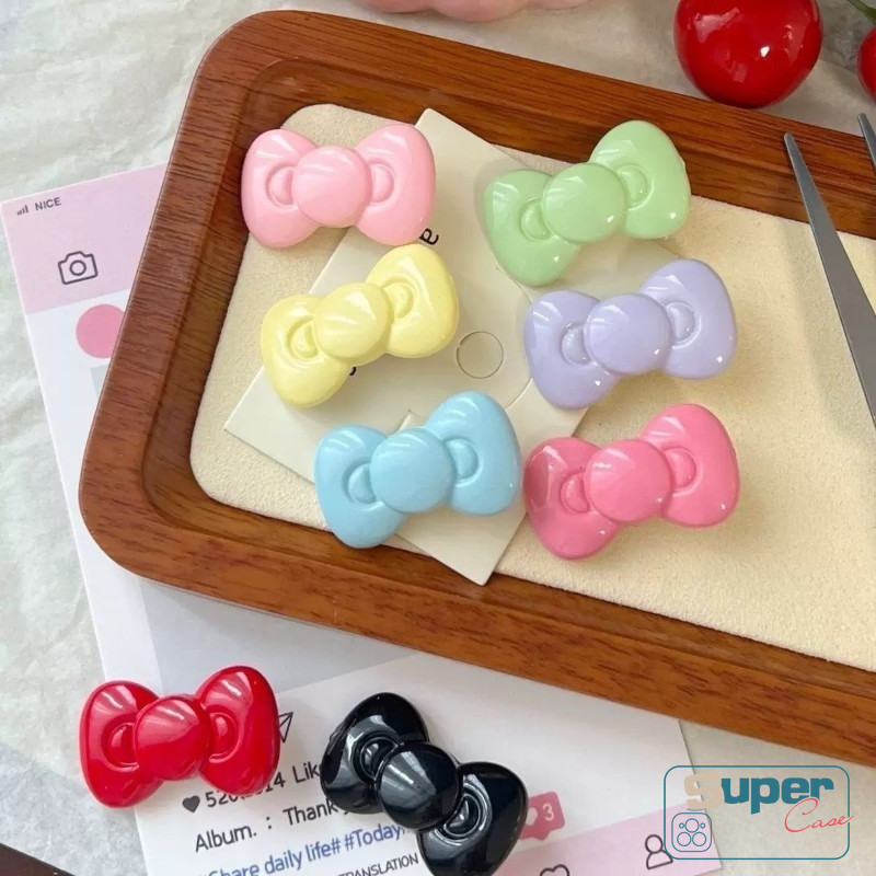 Phụ kiện thời trang 3D nơ hoạt hình đa năng, phụ kiện điện thoại, ốp lưng, màu kẹo Macaroon