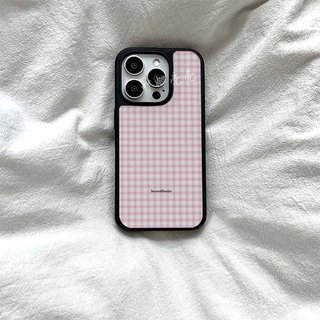 Ốp Điện Thoại Thích Hợp Cho iPhone 11 12 13 14 15 16 17 Pro max Plus Air Black Frame Tiếng Anh Lưới Hồng Chống Sốc Vỏ Bảo Vệ Chống Sốc Bao Gồm Tất Cả P53H