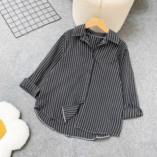 Áo Sơ Mi Kẻ Sọc Bigsize Nữ Somi Sọc Dọc tay Dài Vải Linen Form Rộng Cá Tính A328