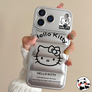 Vỏ áo khoác Kitty Cat Down dễ thương cho Xiaomi Poco X7 X6 X5 X2 Pro F6 F5 Pro F4 5G 4G Vỏ hoạt hình Vỏ điện thoại mềm chống sốc màu kẹo đơn giản