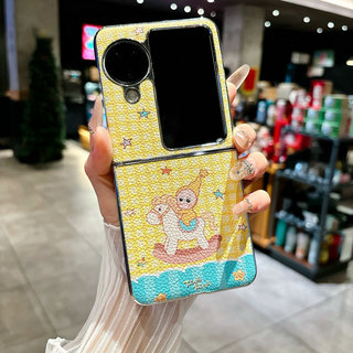 Ốp điện thoại gấp cho Oppo Find N2 N3 Flip Leather Plated Trojan khóc trẻ em Vòng tay Vỏ điện thoại TPU cứng