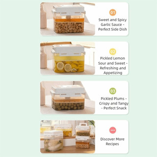 Hộp nén dưa, hộp đựng Kimchi hình chữ nhật 5L,Loại nén di động có tấm ép dung tích lớn