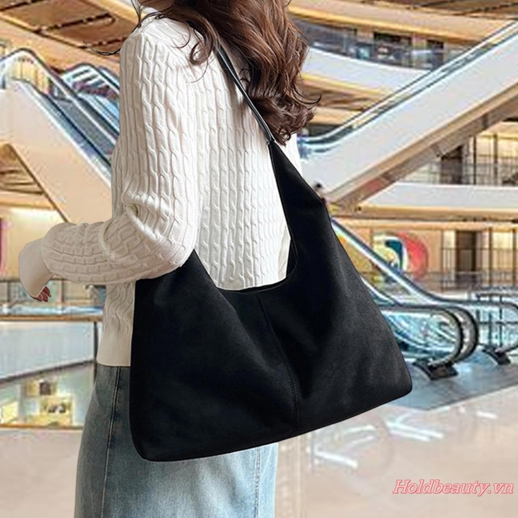 Túi Đeo Vai Nữ Dây Kéo Túi Tote Dung Tích Lớn Thời Trang Ví Nách