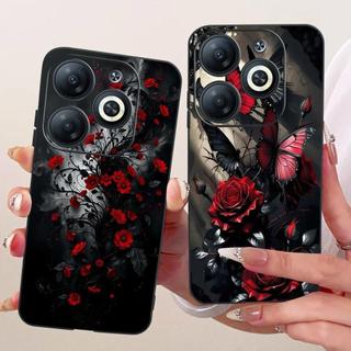 Dành Cho Infinix Smart 8 Plus 8 Pro Smart8 HD Ốp lưng Hoa Butterflu Nhiều Màu Sắc Nữ Tính Mềm Vỏ Silicon Mờ Ốp Lưng