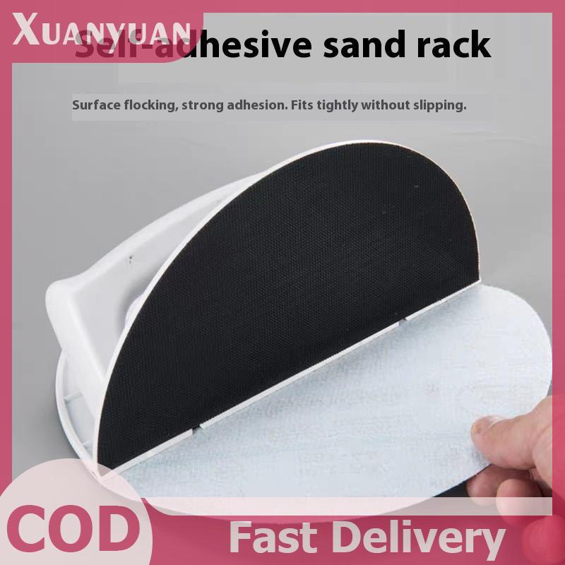XUAN 1 Bộ Dụng cụ cầm tay góc nhựa tiện dụng để chế biến gỗ Dự án DIY Tự dính Nửa vòng tròn chà nhám Giá đỡ VN