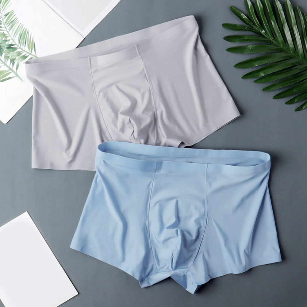 Quần lót Boxer nam mỏng bằng chất liệu lụa băng Màu trơn thoải mái có sẵn
