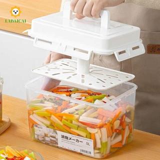 Hộp nén dưa, hộp đựng Kimchi hình chữ nhật 5L,Loại nén di động có tấm ép dung tích lớn