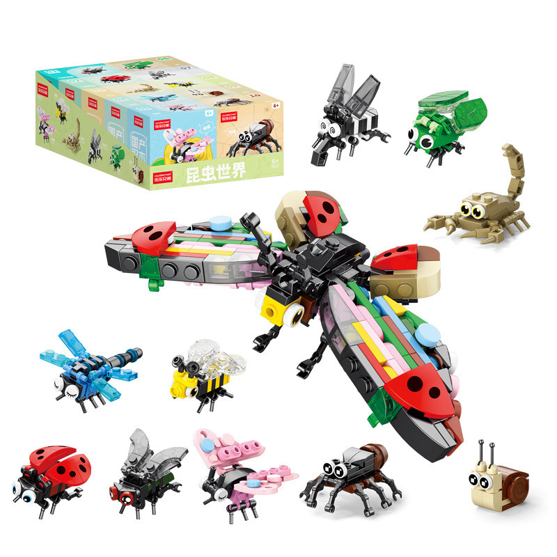 Tương thích với Lego Xiaomingxing Khối xây dựng lắp ráp biến dạng Lực lượng xe tăng giao thông quân sự Máy bay cho trẻ mới biết đi Hộp nhỏ Viên nang Máy đồ chơi 2AAU