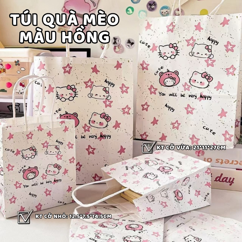 Túi Giấy Mini Hello Kitty – Túi Giấy Đựng Quà Sinh Nhật, Quà Tặng Ngày Lễ Dễ Thương Cho Bạn Nữ