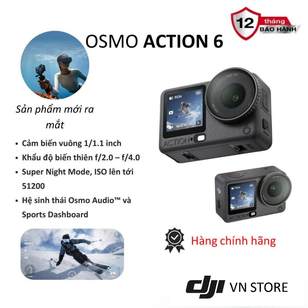 Camera Hành Trình DJI Osmo Action 6 – Quay 4K 120fps, Chống Rung RockSteady 3.0+, Chống Nước 20m - DJI VN