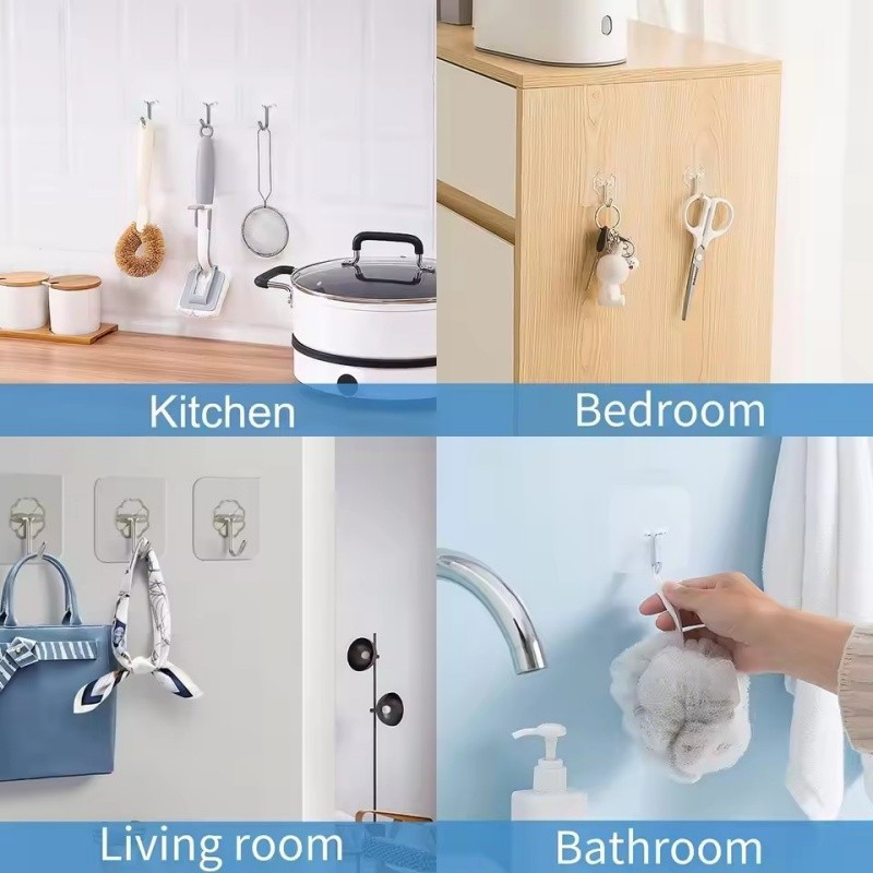 10 / 20 / 30 Miếng Dán Móc Treo Tường Chống Thấm Nước / Giá Treo Chịu Lực Mạnh / Móc Treo Tường Tự Dính Không Dấu Vết