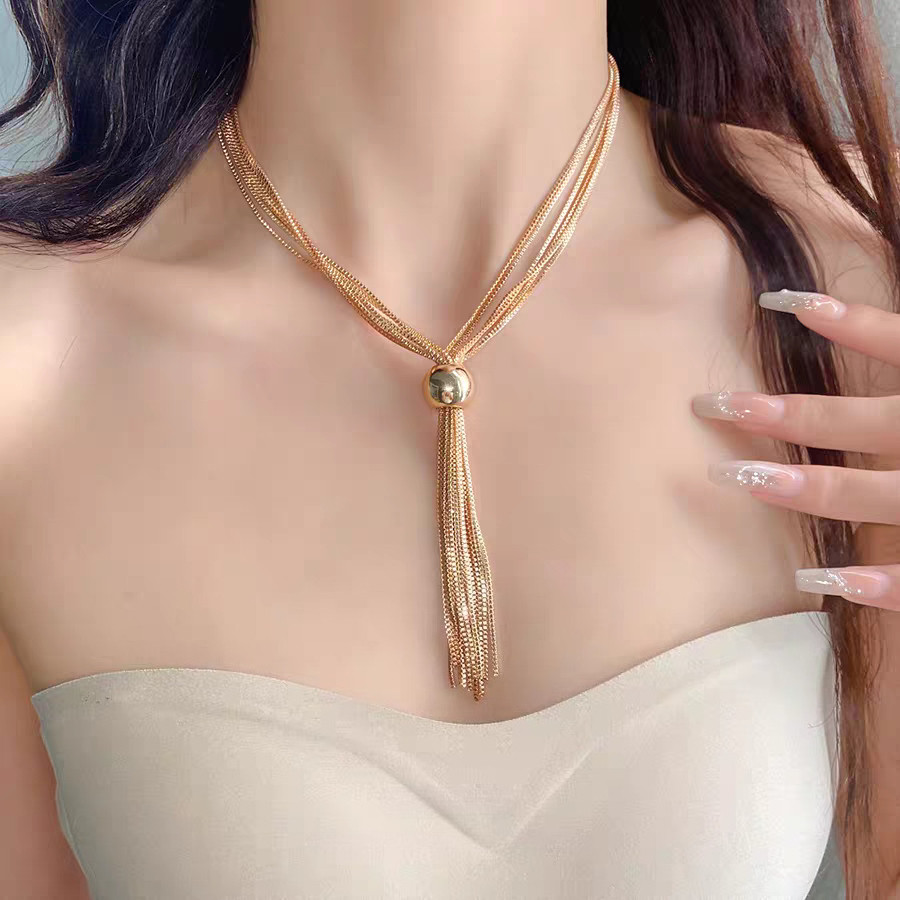 Vòng cổ đa lớp phong cách Bohemian dáng fringe xương đòn - Quà tặng trang sức thời trang độc đáo