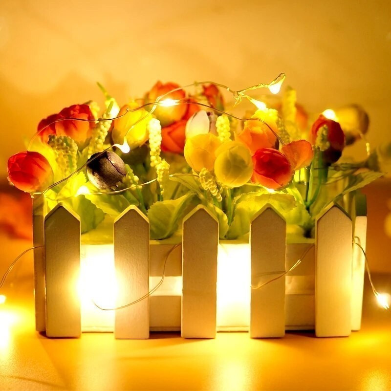 1 / 3 / 5 Cái 1 / 2M LED Dây Đồng Dây Đèn / Chạy Bằng Pin Cổ Tích Cho DIY Trang Trí Phòng Ngủ